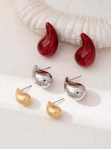 1 Set de Elegantes Pendientes Versátiles de Gota de Estilo Minimalista y Multicolor, Joyería Elegante de Alta Gama para Uso Diario