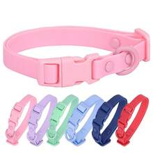 Collar de perro de goma suave y resistente al agua con hebilla, collar ajustable para mascotas adecuado para perros medianos y pequeños - Multicolor - Ver 1