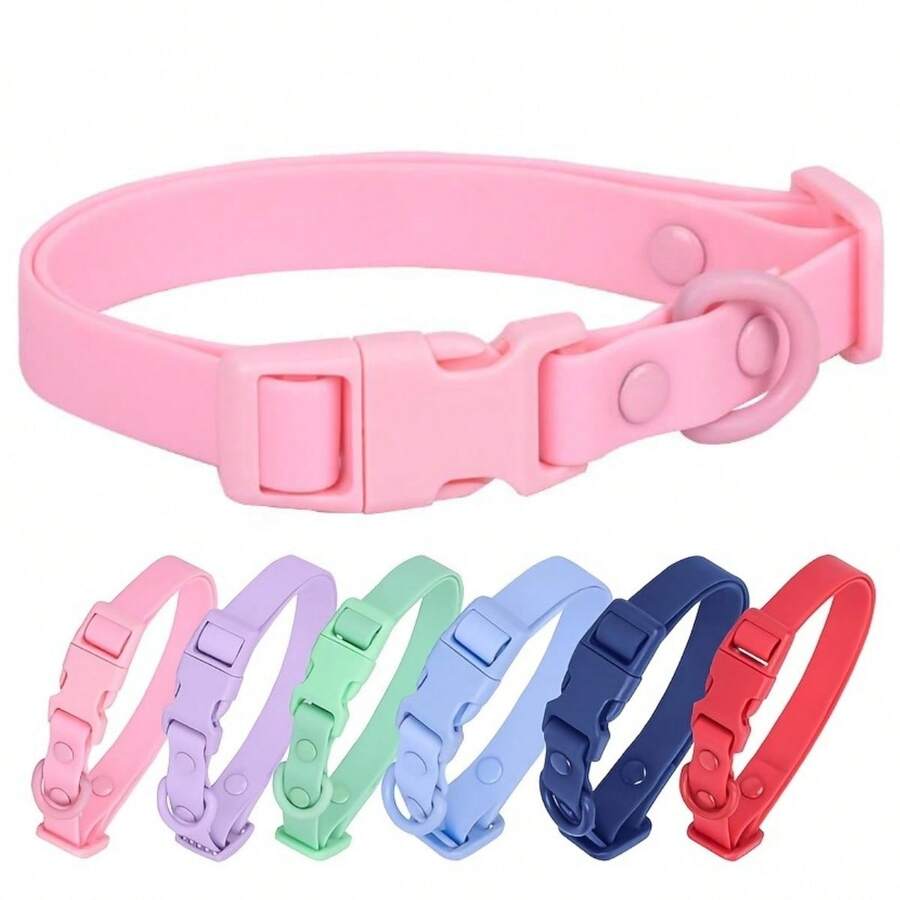 Collar de perro de goma suave y resistente al agua con hebilla, collar ajustable para mascotas adecuado para perros medianos y pequeños - Multicolor - Ver 1