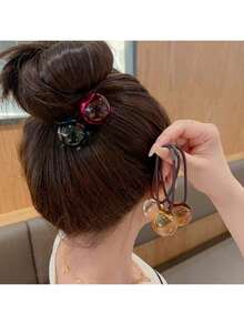 高马尾夹透明果冻球高弹耐用橡胶发带，夏季新款时尚发饰 - 玻璃球髮圈 - 查看 7