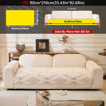 1PC Bohemian-Style Fluffy Soft Sherpa Sofa Cover - Non-Slip, Fits 1/2/3/4-Seater Sectional Couches, Machine Washable Pet-Friendly Living Room Furniture Protector