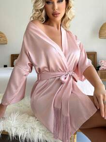 Camisón personalizado con adorno de encaje sexy - Conjunto de pijama transparente de manga corta con cordón ajustable, ropa de dormir ligera para las cuatro estaciones para mujeres, lencería romántica y estilo de boudoir, ornamental, reutilizable, exquisita, elegante, de alta calidad, colorida, moderna, para salón de té, hogar, jardín, oficina, para cumpleaños, para bodas, para inauguración de casa