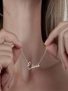 1PC Personalized Signature Name Necklace For Women Men 18K Gold Plated Dainty Custom Name Necklace Personalised Jewelry Gift For Her