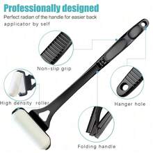 Applikator für den Rücken und Körper - Premium Griff mit langem Faltgriff und 2 Rollen - zum Auftragen von Selbstbräuner, Lotion, Medikation