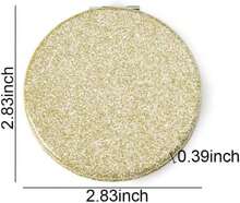 Gold Compact Mirror For Purse,Magnifying Travel Mirror With Glitter,Double-Sided Small Pocket Mirror,Portable 2 X 1x Magnification Folding Makeup Mirror,Cosmetic Mirror For Gift - Gold - View 6
