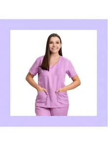 Women's Surgical Pajamas Hospital Set Scrub Private Comfortable Uniform - 紫色 - 查看 1