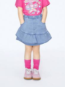 Annil Children's Clothing: Girl Xiaotong Xiaoa Wears A Denim Skirt For Summer