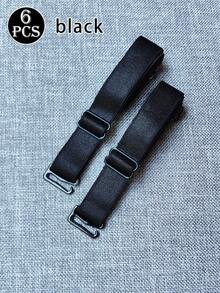 6Pcs/Sets Extended 42CM Bra Shoulder Straps, Adjustable Non-Slip Bra Straps, Fabric Bra Straps, Replaceable Elastic Bra Shoulder Straps - Multicolor - View 9