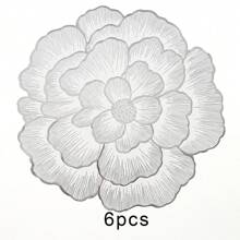 1 pièce/4 pièces/6 pièces/150 pièces Sets de table ronds en PVC style occidental avec motif pivoine, résistants à la chaleur, antidérapants, sets de table décoratifs pour hôtel, restaurant, fête, mariage, festival