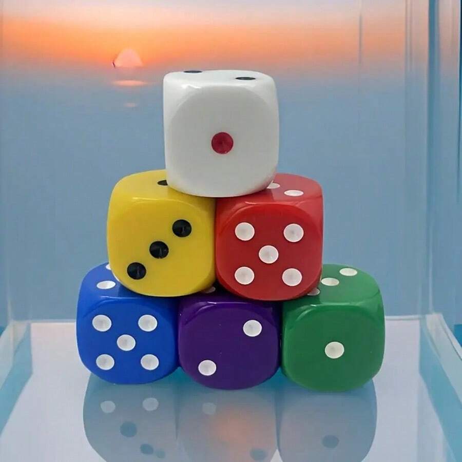 30mm 超大亚克力圆角斑点骰子套装，适用于桌面游戏、派对、万圣节、桌面、KTV、圣诞节和万圣节礼物、数学教学、计数骰子，理想之选