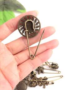 5/10/20pcs Assorted Vintage Style Alloy Brooch, For DIY Jewelry Making