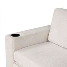 MERAX 109.1" Sectional Sofa Convertible Pull-Out Sofa Bed L-Shaped Sofa U-Shaped Sofa With A Movable Storage Ottoman For Living Room, Beige