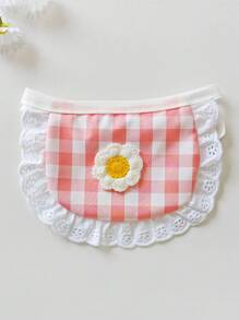 1pc Pet Daisy Plaid Bib, Cute Dog Bandana, Stylish Drool Bibs Suitable For Small/Medium Dogs And Cats