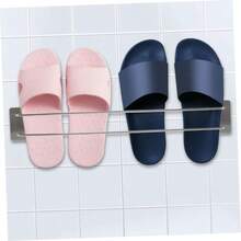 No Punching Bathroom Slipper Mounted Shoe Storage Holder Easy Installation Strong Load Bearing For Bedrooms Bathrooms And Hotels - As Pic - View 5