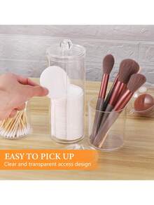 Hộp đựng bông tẩy trang 1/2/3 chiếc, hộp phân phối bông tẩy trang, hộp đựng bông tẩy trang có nắp, hộp đựng đồ trang điểm trong suốt, hộp đựng bông tẩy trang tròn dùng trong phòng tắm. - Trong sáng - Xem 4