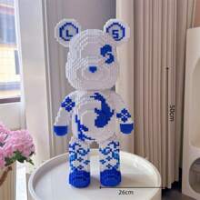 13,000 Pieces Of Blue And White Bear Building Set, Suitable For Parties, Office Decoration, Christmas Eve And Christmas Gifts, Festival Gifts