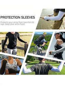UV Protection Arm Sleeves With Thumb Hole, Suitable For Men & Women, For Work, Cooling Tattoo Cover, Compression Sleeve For Cycling, Fishing, Outdoor Activities, Hiking, Gym, Yoga, Workout, Beach, Camping, Cruise - Multicolor - View 7