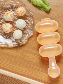 Onigiri Sushi Reiseball Form zum Schütteln und Rollen, Dreifach Onigiri Form, mit Mini Reis Löffel enthalten