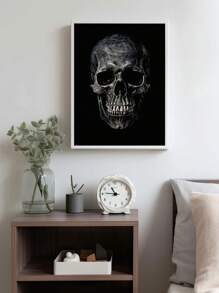 Spooky Skeleton Hand Peace Sign Digital Print - Halloween Wall Arts - Instant Download - Black And White Halloween Decor Posters, Optional Frame Home Decor Fall Decor Room Decor