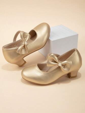 Girls' High Heels 2025 Spring And Autumn New Colorful Princess Shoes, Children's High Heels, Little Girls Performance Versatile Glitter Crystal Shoes