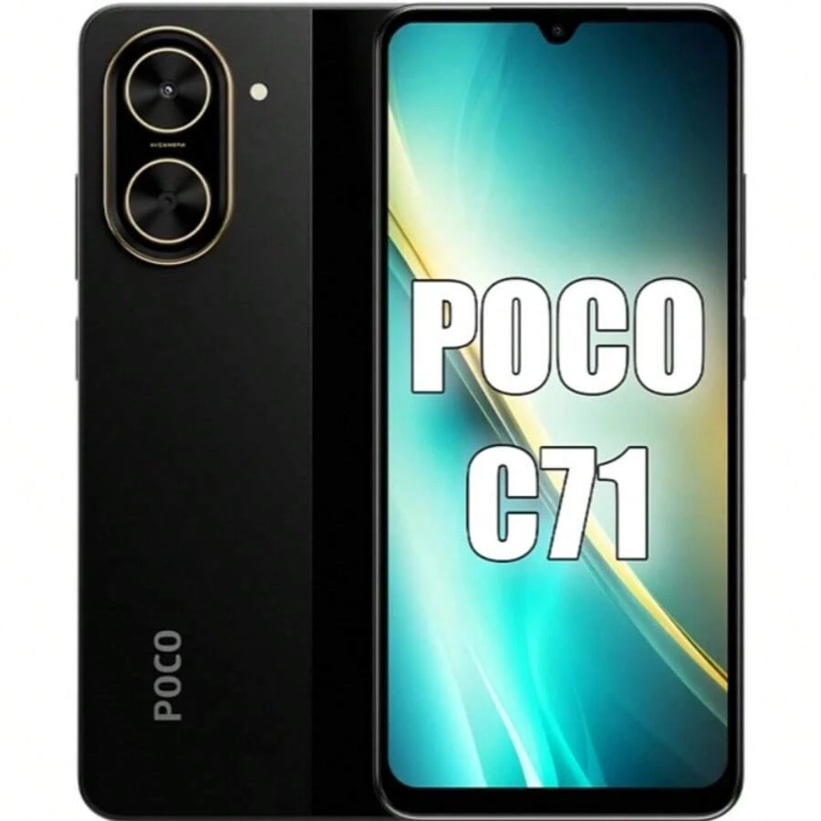 Celular Xiaomi POCO C71 Dual SIM de 128GB 4GB RAM de 6.88" 32MP 8MP - (Global) - Preto - Visão 1