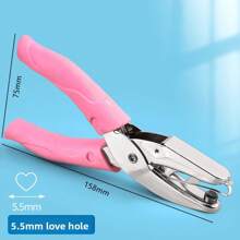 1pc Heart-Shape Handheld Single-Hole Punch Tool, Metal Construction With Soft Handle, Suitable For Clothing, Tickets, DIY Crafts, Scrapbooks School Supplies,Back To School