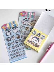 1 pieza Pegatina Hachiware Usagi Pegamento creativo estéreo Pegatina decorativa linda para computadora con pegatinas decorativas DIY, muy adecuada para festivales, fans, escuelas y regalos, juegos de niños y niñas, pegatinas de anime, pequeños regalos(estilo aleatorio)