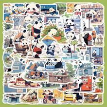 50 Pandas Tages-Aufkleber, Laptophüllen, Handyhüllen, Dekorative DIY-Aufkleber Schulmaterial, Schulanfang
