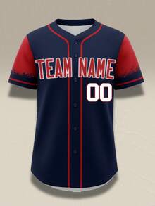 Custom Men's Baseball Jersey - Personalized Name And Number, Dark Blue Printed Sportswear, Loose Breathable And Washable, Ideal For Casual Outings, Exercise, Parties And Training, Perfect Clothing For Sports And Leisure - Navy Blue - View 3