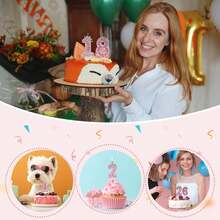 New Alloy Crown Decor 0-9 Digit Candles, Birthday Cake Decoration, Party Candles, Atmosphere Party Supplies, Romantic Party Supplies, Birthday Candles, Personal Party, Graduation Party, Halloween, Christmas, Birthday Party, Etc. Cake Decoration, Baking Decoration, Creative Digital Birthday Candles, Birthday Cake Decoration Candles, Valentine's Day Decoration, Suitable For 1 Year - 100 Year Old Birthday Party Cake Decoration - Pink - View 10