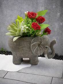 Maceta de elefante - Maceta de planta de resina con forma de animal, maceta linda de cactus y suculentas, maceta de plantas con forma de animales para decoración del hogar, macetas de flores para plantas de exterior - Multicolor - Ver 2