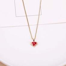 5 piezas de cobre de aleación con incrustación de en forma de corazón con alas, adecuado para hacer collares, pulseras, aretes, llaveros y joyería