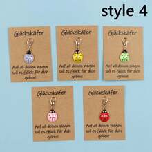 1 pièce/3 pièces/5 pièces Porte-clés mignon coccinelle, famille de coccinelles, matériau en métal, assorti avec une carte de poche inspirante allemande, cadeau de soutien, cadeau de remerciement, cadeau d'ami, convient pour l'anniversaire, le mariage, les vacances, la remise des diplômes, la fête, cadeau idéal, porte-clés coccinelle idéal pour accompagner les voyages - Multicolore - Voir 13