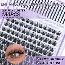 Lash Clusters With Spike Manga Lash Clusters Kit 180PCS 10-19mm Lash Extension With Lash Bond And Seal Lash Removers Lash Applicator Premade Individual Lashes Lashes Clusters Wispy Fairy Cluster Eyelashes Kit - màu đen - Xem 3