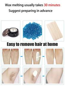 Wax Heater Machine Kit For Hair Removal Depilatory Epilator Wax Warmer Waxing Beans Heating Wax-Melt Pot Full Body Hair Remove