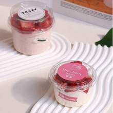 10pcs Reusable Cake Cups With Lids, Durable Non-Breakable Yogurt, Coconut Milk, Pudding, Oatmeal Cups, Cream Cake Boxes, Transparent Dessert Cups, Suitable For Cakes, Mousses, Cupcakes, Ice Cream, 6.5*7.5cm/5*6cm Two Sizes