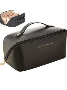 PU 皮革防水化妆包，多功能旅行收纳包，大容量双层化妆包，化妆品收纳包，化妆品整理和收纳，护肤包，大容量洗漱包，度假旅行必需品，暑假返校学校用品包，女士旅行包，旅行化妆包 - 彩色 - 查看 13