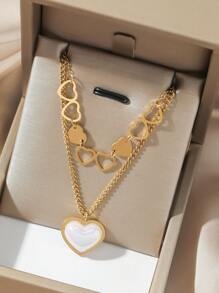 6 Peças Pulseiras Leves de Aço Inoxidável com Decoração de e Strass, Design Elegante e da Moda, Combinação de Cores em Forma de Coração, Cinta Durável, Adequado para Uso Casual de Mulheres e Homens, Presente Ideal para Namoradas e Casais