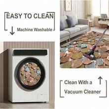 [Velvet] 1PC Geometric Area Rug, Lightweight And Easy To Wash, Easy To Handle Summer And Autumn Floor Mat For Living Room, Bedroom, Bathroom, Office, Balcony, Room Accessories - 彩色 - 查看 8