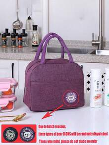 1PC Thermal Bento Bag Portable Plastic Bag Lunch Box Lunch Bag With Lunch Bag Work And School Lunch Box Bag Aluminum Foil, Storage, Kitchen Organiser, (Icon Bottom Color Random)Christmas Gift, Back To School, Outdoor Carrying Bag - Multicolor - View 15