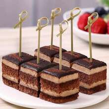 20/50/100/200pcs Natural Bamboo Skewers, Fruit Forks, Appetizer Toothpicks, Party Decorative Sticks, Vegetable & Fruit Bamboo Picks, Food Sticks, Sandwich & Burger Forks, Sushi Picks, Party Supplies, Suitable For Celebrations, Birthdays, Graduations, Weddings, Christmas,School Supplies - Multicolor - View 12