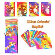pokemon 55 carte Pokémon (serie V, Vmax, GX rare), carte anime da collezionare, regali per fan, adatte per occasioni di festa, fornitura per feste, gioco di carte Pokémon