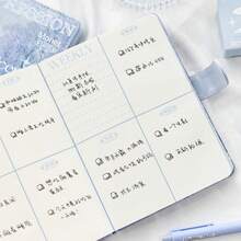 1 件风景笔记本磁扣彩色页面风景油画日记周计划器适用于学生 DIY 剪贴簿、学校用品、返校