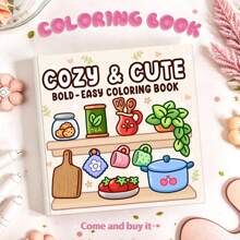 1 Peça Livro de Colorir Coco, Vivi, para Adultos e Adolescentes, Designs Ousados e Fáceis para Relaxamento com Inspirações Hygge, Apresentando um Design de Cor Vibrante com Personagens de Animais Fofos e Cenas Aconchegantes, Atividade de Pintura Divertida, O Padrão é Requintado e as Linhas são Claras, Livro de Pintura, De Volta às Aulas, Materiais Escolares, Desenho e Pintura, Halloween, Natal