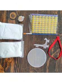 1pc Cat And Dog Paw Print Clay Kit - DIY Keepsake Set With Bracket, Golden Paint, Brush, Mold Box, Letter Mold, And Ribbon For Pet Birthday Gift, Material: Clay, Includes 2 Bags Of Printing Clay