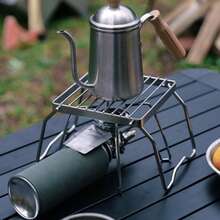 1pc Foldable Stainless Steel Outdoor Camping Cooking Rack, Suitable For Outdoor Travel, No Food Contact - Silver - View 3