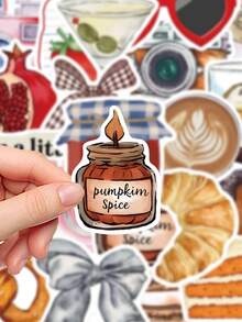 50 piezas Pegatinas estéticas inspiradas en Pinterest para portátil, libreta, funda de teléfono celular, decoración, útiles escolares, vuelta al colegio papelería manualidades libro de sticker estikers - Multicolor - Ver 2