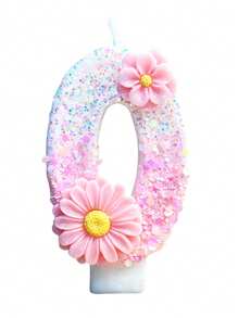 New Double Flower Decorated Numbers 0-9 Birthday Candles, 1st, 2nd, 10th, 11th, 15th, 16th, 18th, 20th, 30th, 40th, 50th, 60th Birthday Candles, Flashing Series, Birthday Cake Candles, Baking Candles, Atmosphere Decor, Suitable For 1-100 Years Old Birthday Party, New Year Party, Bachelor Party, Anniversary, Wedding, Ladies Night