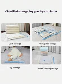 Storage Compression Bags Vacuum Storage Bags Set Cabinet Storage With Hand Pump - Space Saving, Sealable And Compressible, Dust And Moisture Proof, Suitable For Dormitory, Wardrobe And Moving 5pcs Transparent Vacuum Compression Bags Waterproof Storage Bags Large Size Quilt Clothes Storage Bags Home Clothes Bedding Quilt Vacuum Bags