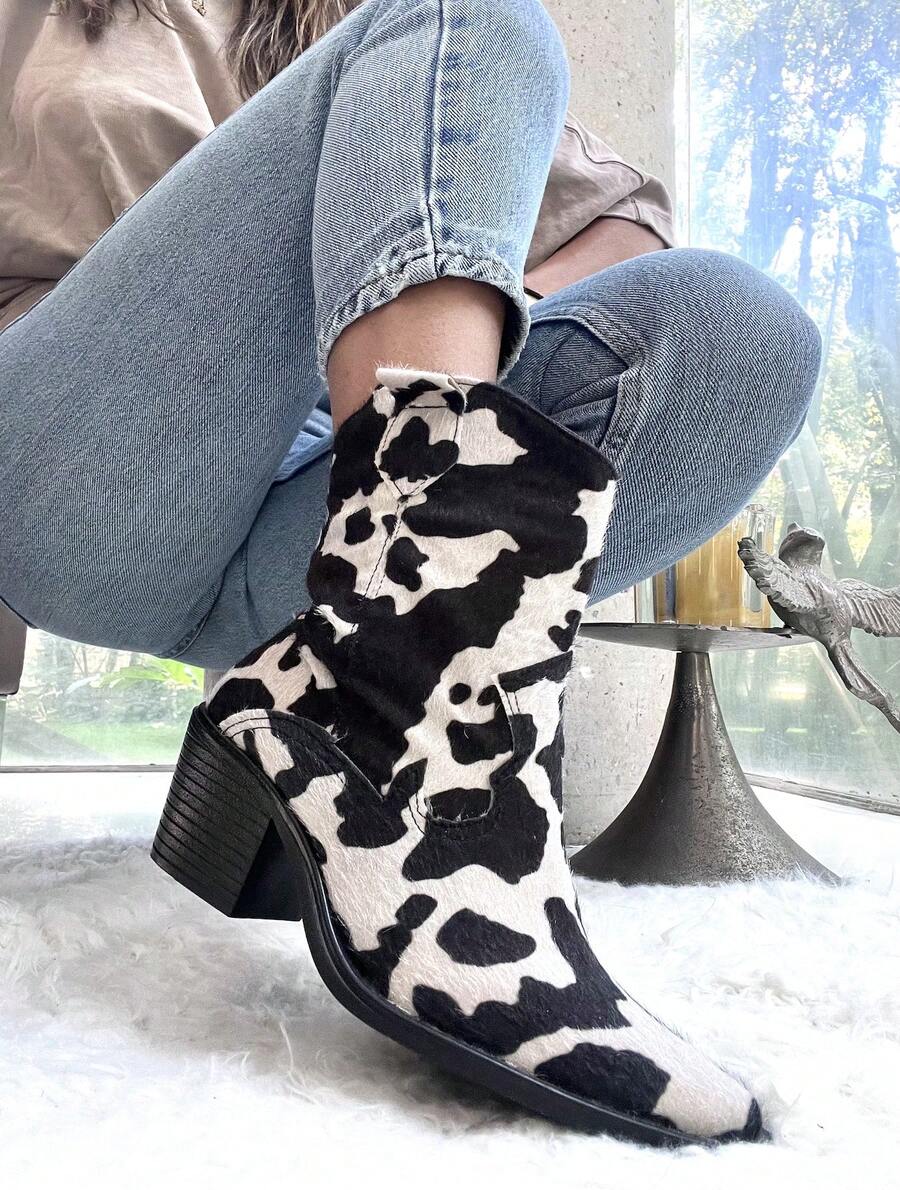 Women Ankle Boots & Booties - Black and White - View 1